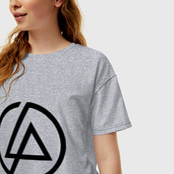 Футболка оверсайз женская Linkin Park: Sybmol, цвет: меланж — фото 2