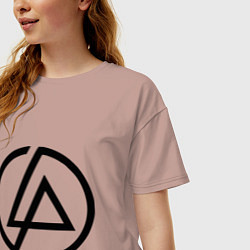 Футболка оверсайз женская Linkin Park: Sybmol, цвет: пыльно-розовый — фото 2