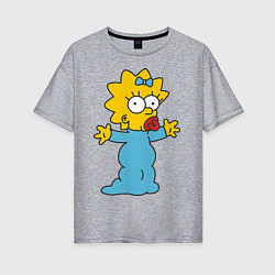 Футболка оверсайз женская Maggie Simpson, цвет: меланж