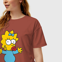 Футболка оверсайз женская Maggie Simpson, цвет: кирпичный — фото 2