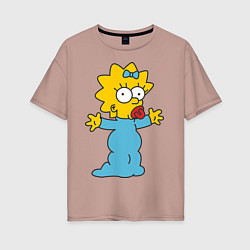 Женская футболка оверсайз Maggie Simpson