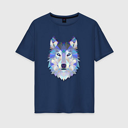 Женская футболка оверсайз Полигональный волк