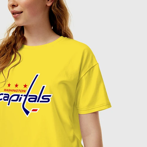 Женская футболка оверсайз Washington Capitals / Желтый – фото 3