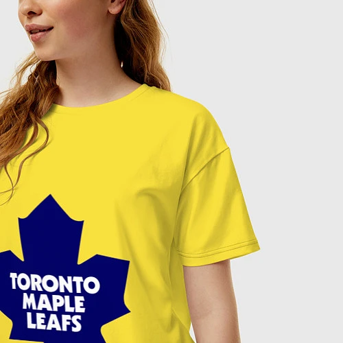 Женская футболка оверсайз Toronto Maple Leafs / Желтый – фото 3