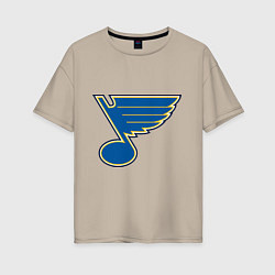 Футболка оверсайз женская St Louis Blues, цвет: миндальный