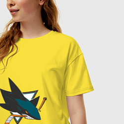 Футболка оверсайз женская San Jose Sharks, цвет: желтый — фото 2