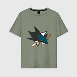 Футболка оверсайз женская San Jose Sharks, цвет: авокадо
