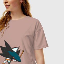 Футболка оверсайз женская San Jose Sharks, цвет: пыльно-розовый — фото 2