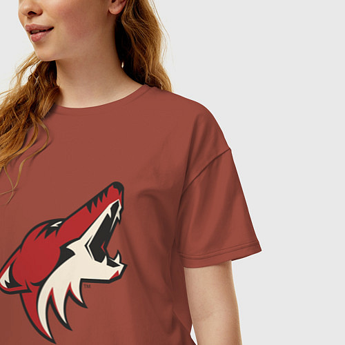 Женская футболка оверсайз Phoenix Coyotes / Кирпичный – фото 3