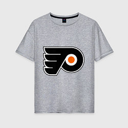 Футболка оверсайз женская Philadelphia Flyers, цвет: меланж