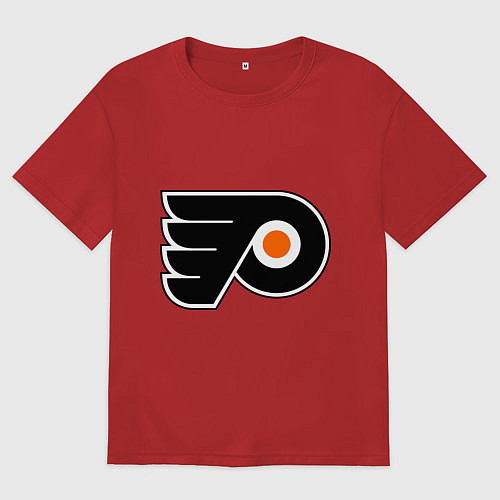 Женская футболка оверсайз Philadelphia Flyers / Красный – фото 1