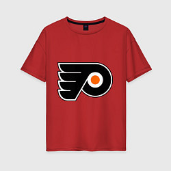 Футболка оверсайз женская Philadelphia Flyers, цвет: красный