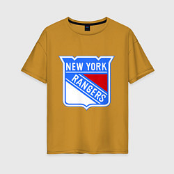 Футболка оверсайз женская New York Rangers, цвет: горчичный