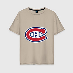 Футболка оверсайз женская Montreal Canadiens, цвет: миндальный