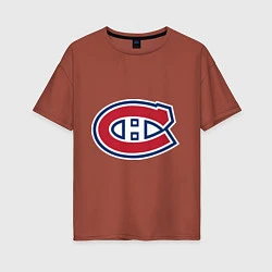 Футболка оверсайз женская Montreal Canadiens, цвет: кирпичный