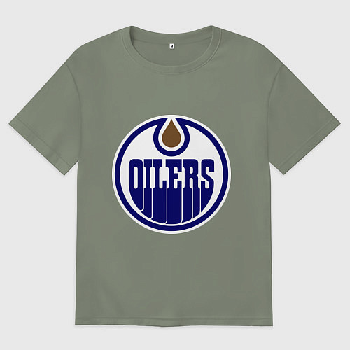 Женская футболка оверсайз Edmonton Oilers / Авокадо – фото 1