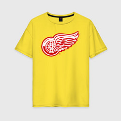 Футболка оверсайз женская Detroit Red Wings, цвет: желтый