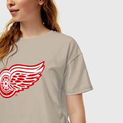 Футболка оверсайз женская Detroit Red Wings, цвет: миндальный — фото 2