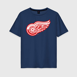 Футболка оверсайз женская Detroit Red Wings, цвет: тёмно-синий