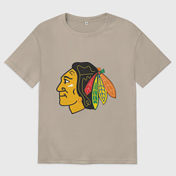 Футболка оверсайз женская Chicago Blackhawks, цвет: миндальный