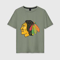 Футболка оверсайз женская Chicago Blackhawks, цвет: авокадо