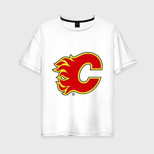 Женская футболка оверсайз Calgary Flames / Белый – фото 1