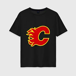 Женская футболка оверсайз Calgary Flames
