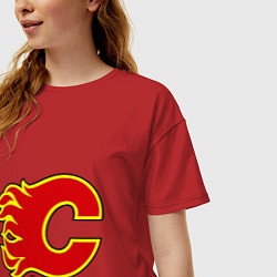 Футболка оверсайз женская Calgary Flames, цвет: красный — фото 2