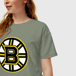 Футболка оверсайз женская Boston Bruins, цвет: авокадо — фото 2