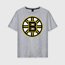 Футболка оверсайз женская Boston Bruins, цвет: меланж