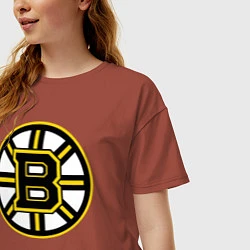Футболка оверсайз женская Boston Bruins, цвет: кирпичный — фото 2