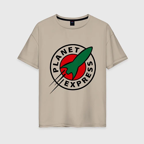 Женская футболка оверсайз Planet Express / Миндальный – фото 1