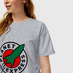 Футболка оверсайз женская Planet Express, цвет: меланж — фото 2