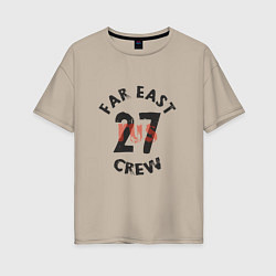 Футболка оверсайз женская Far East 27 Crew, цвет: миндальный