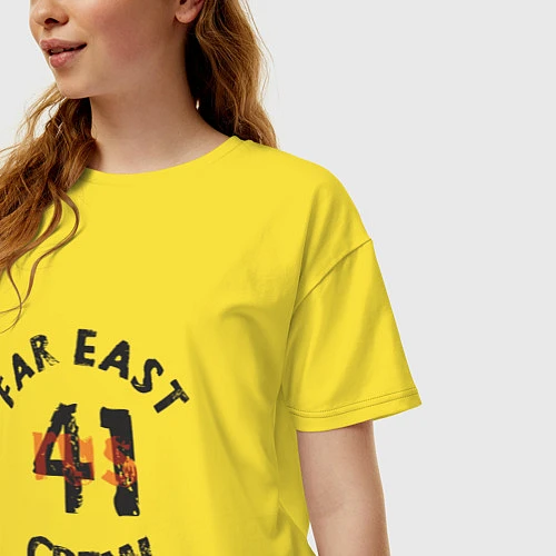 Женская футболка оверсайз Far East 41 Crew / Желтый – фото 3
