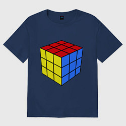 Футболка оверсайз женская Рубик, цвет: тёмно-синий