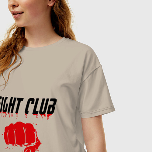 Женская футболка оверсайз Fight Club / Миндальный – фото 3