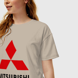 Футболка оверсайз женская Mitsubishi, цвет: миндальный — фото 2