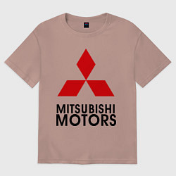 Футболка оверсайз женская Mitsubishi, цвет: пыльно-розовый