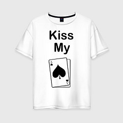 Женская футболка оверсайз Kiss my card