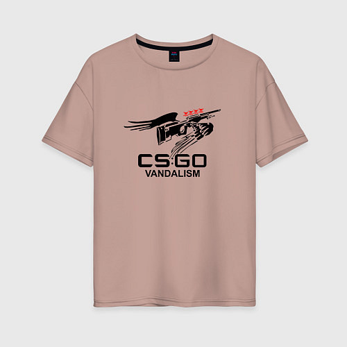 Женская футболка оверсайз CS:GO Vandalism / Пыльно-розовый – фото 1