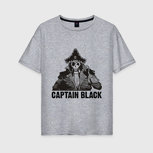 Женская футболка оверсайз Captain Black / Меланж – фото 1