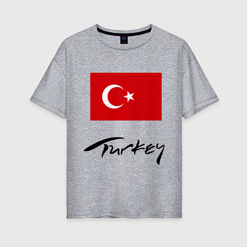 Женская футболка оверсайз Turkey / Меланж – фото 1