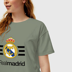 Футболка оверсайз женская Real Madrid Lines, цвет: авокадо — фото 2