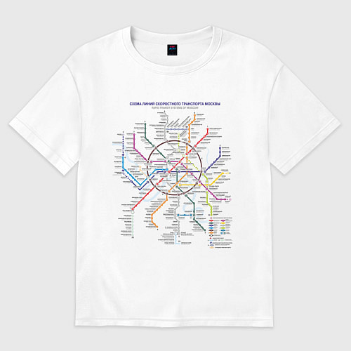 Женская футболка оверсайз Moscow Metro / Белый – фото 1