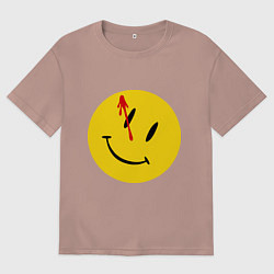 Футболка оверсайз женская Cмайл с кровью, цвет: пыльно-розовый