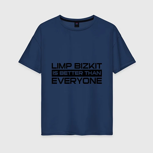 Женская футболка оверсайз Limp Bizkit: Everyone / Тёмно-синий – фото 1
