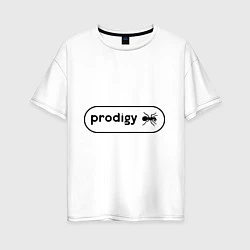 Футболка оверсайз женская Prodigy лого с муравьем, цвет: белый