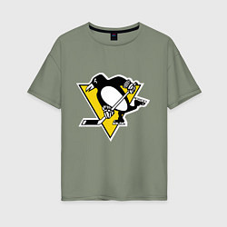 Футболка оверсайз женская Pittsburgh Penguins: Malkin 71, цвет: авокадо