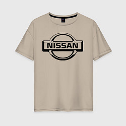 Футболка оверсайз женская Nissan club, цвет: миндальный